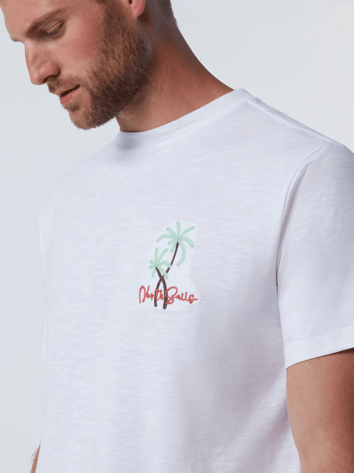Spatarella T-shirt uomo in cotone bianco 692985-0101 Offerta