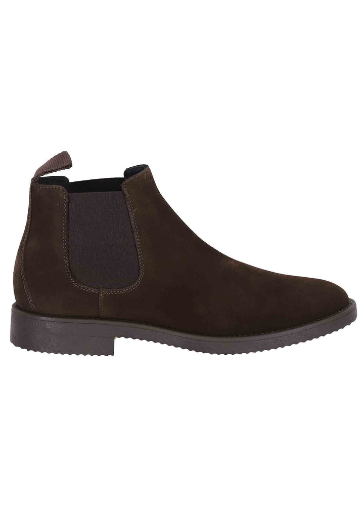 Spatarella Chelsea boots uomo in camoscio testa di moro con suola in para Online