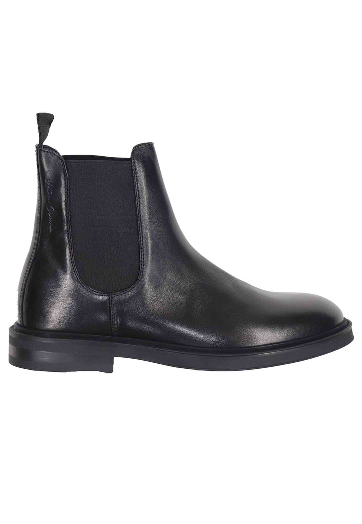 Spatarella Chelsea boots uomo in pelle nera con suola in gomma Outlet
