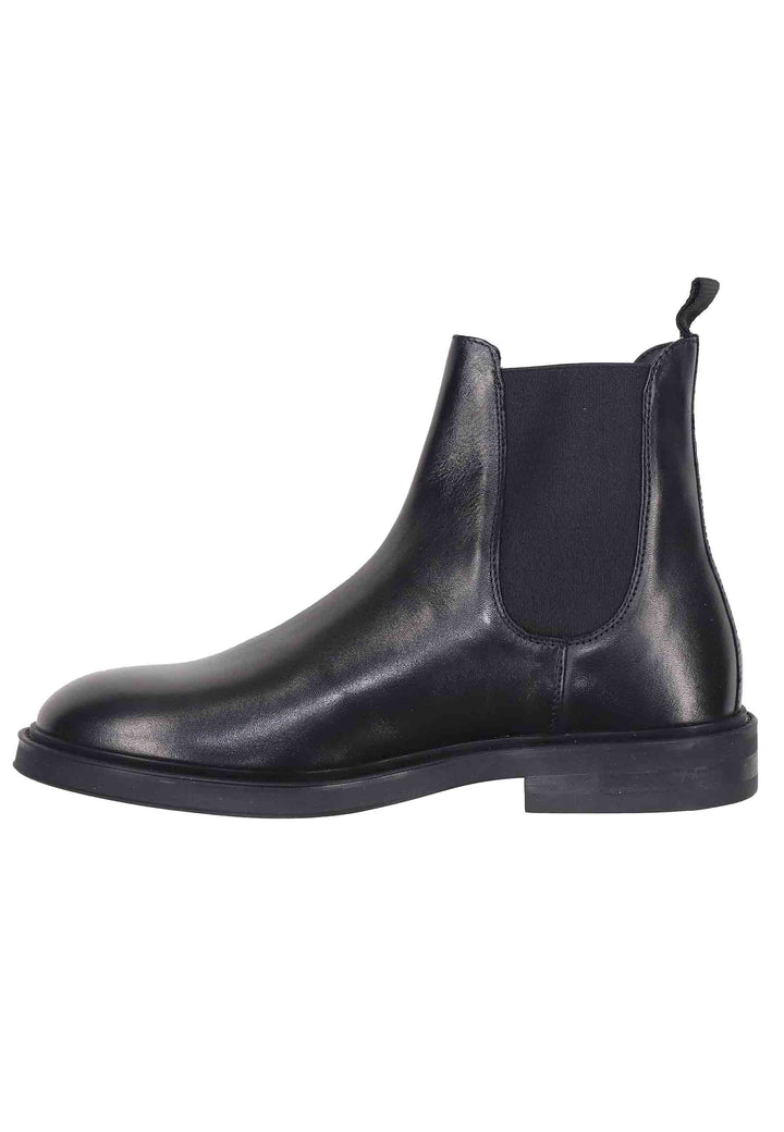 Spatarella Chelsea boots uomo in pelle nera con suola in gomma Outlet