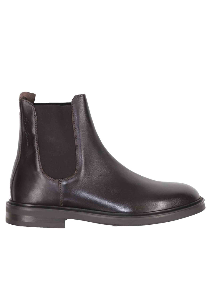 Spatarella Chelsea boots uomo in pelle testa di moro con suola in gomma In Vendita