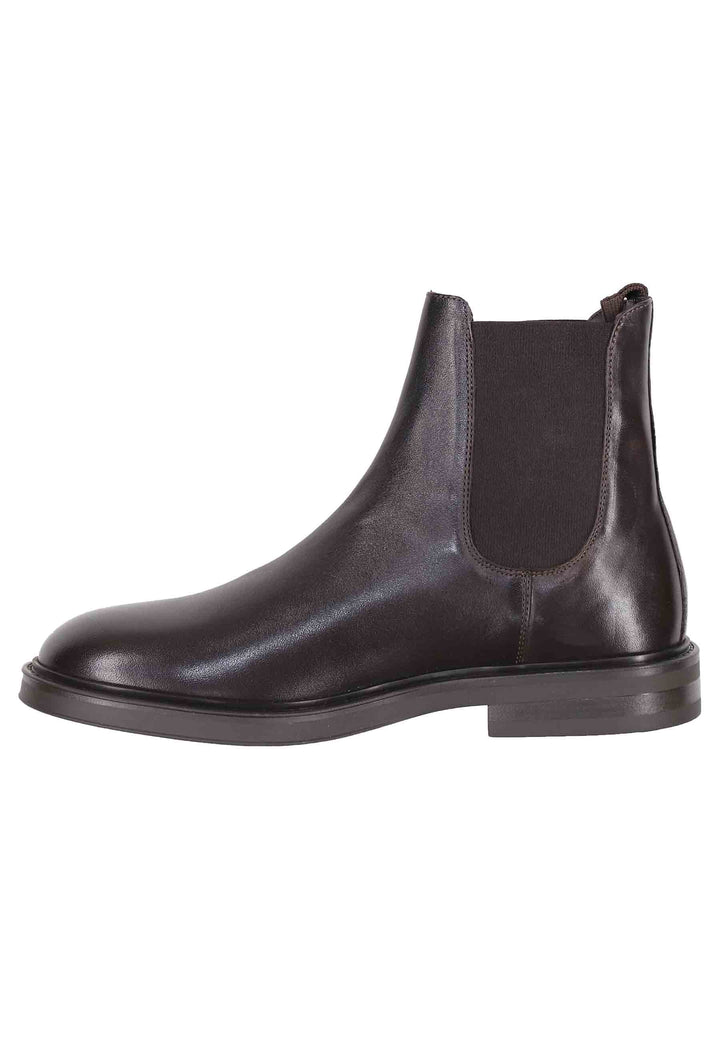 Spatarella Chelsea boots uomo in pelle testa di moro con suola in gomma In Vendita