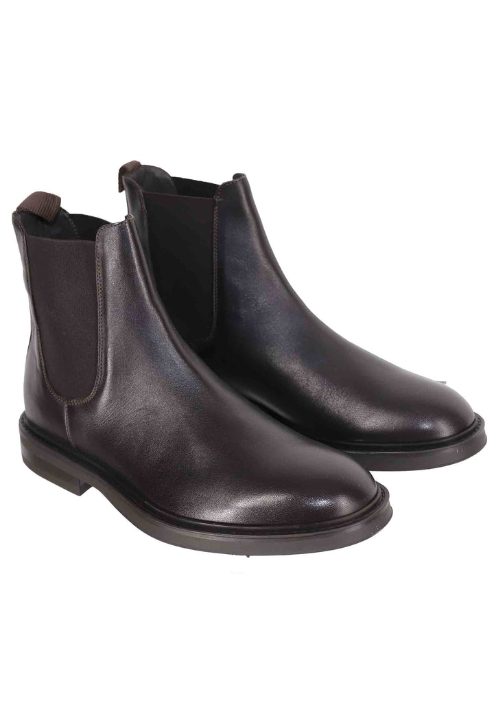 Spatarella Chelsea boots uomo in pelle testa di moro con suola in gomma In Vendita