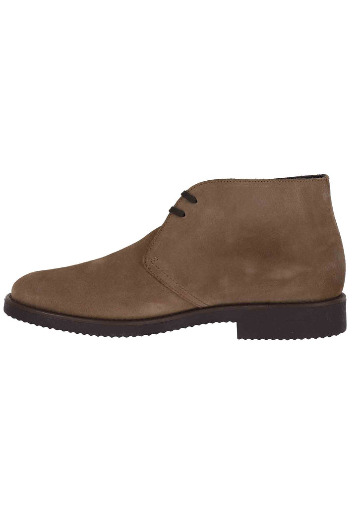 Spatarella Polacchine uomo in camoscio taupe con suola in para Vendita Calda