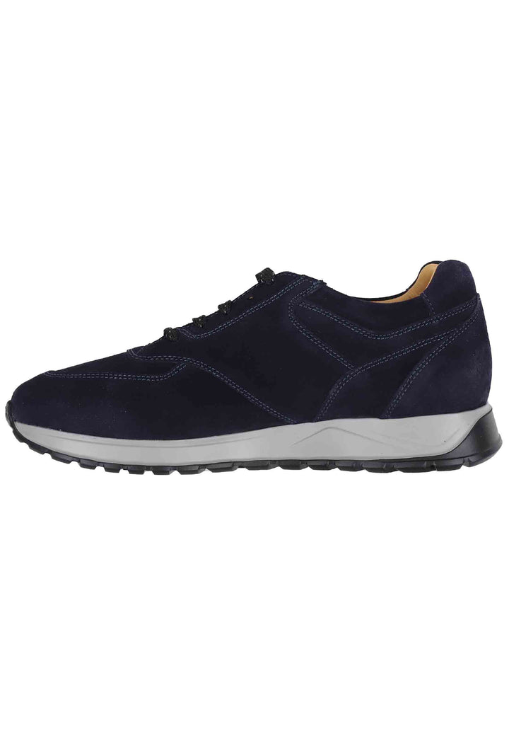 Spatarella Sneakes da uomo in camoscio blu con suola in gomma Vendita Economica