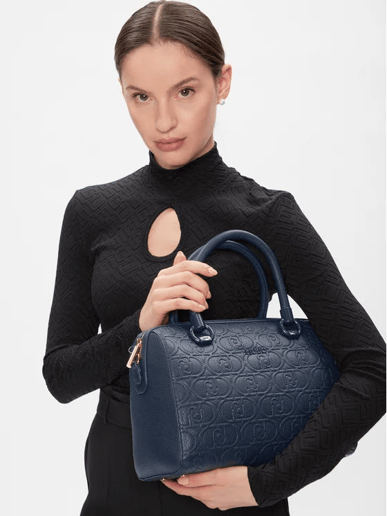 Spatarella Borse donna a mano in similpelle blu navy Presa