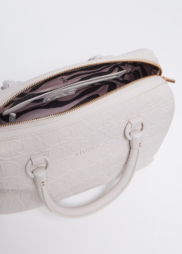 Spatarella Borse donna a mano in similpelle bianca Sconto