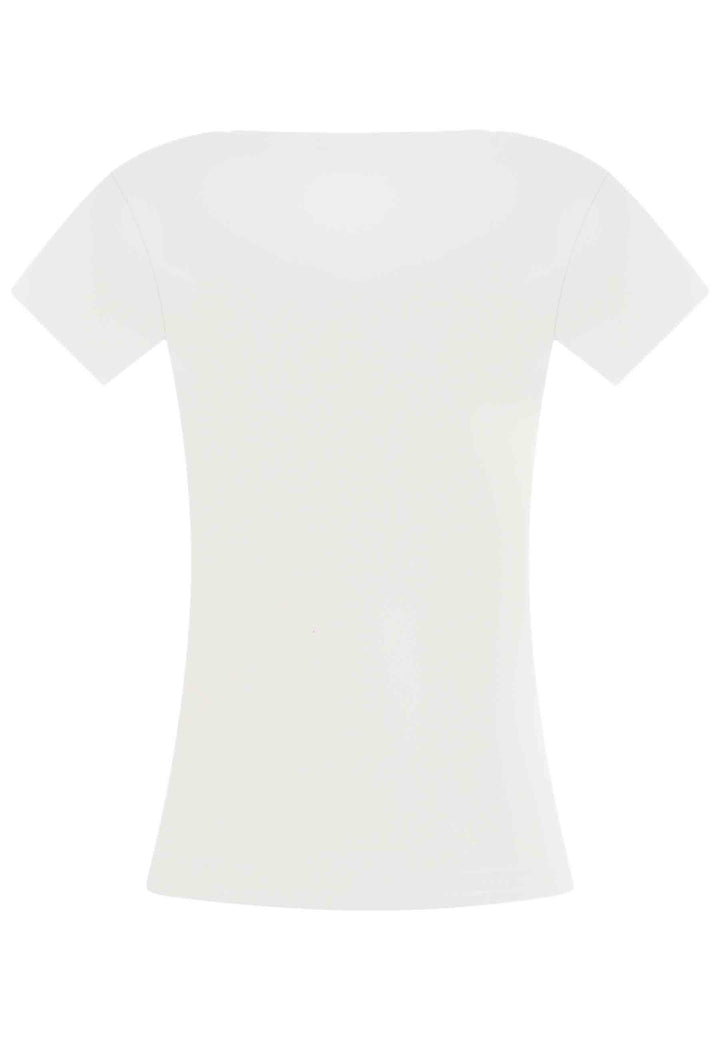 Spatarella T-shirt donna Icons in cotone bianco con stampa in seta Offerte