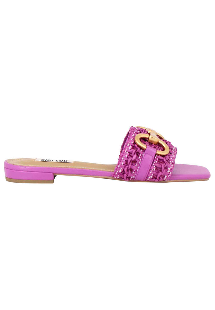 Spatarella Sandali donna Edna in pelle viola con morsetto e tacco basso Italia