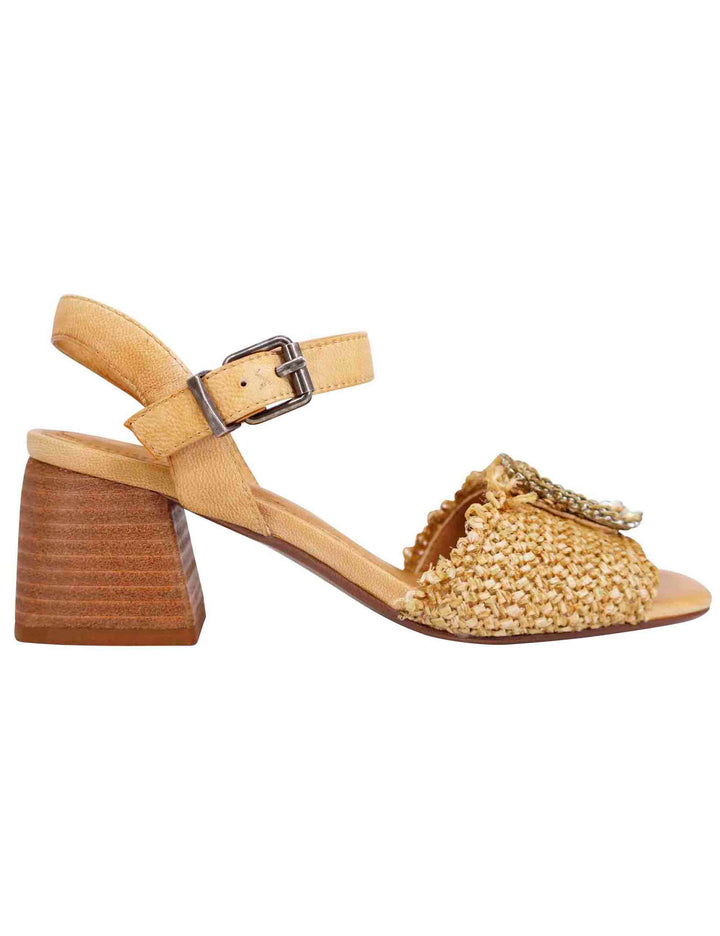 Spatarella Sandali donna in rafia naturale con strass e cinturino alla caviglia
