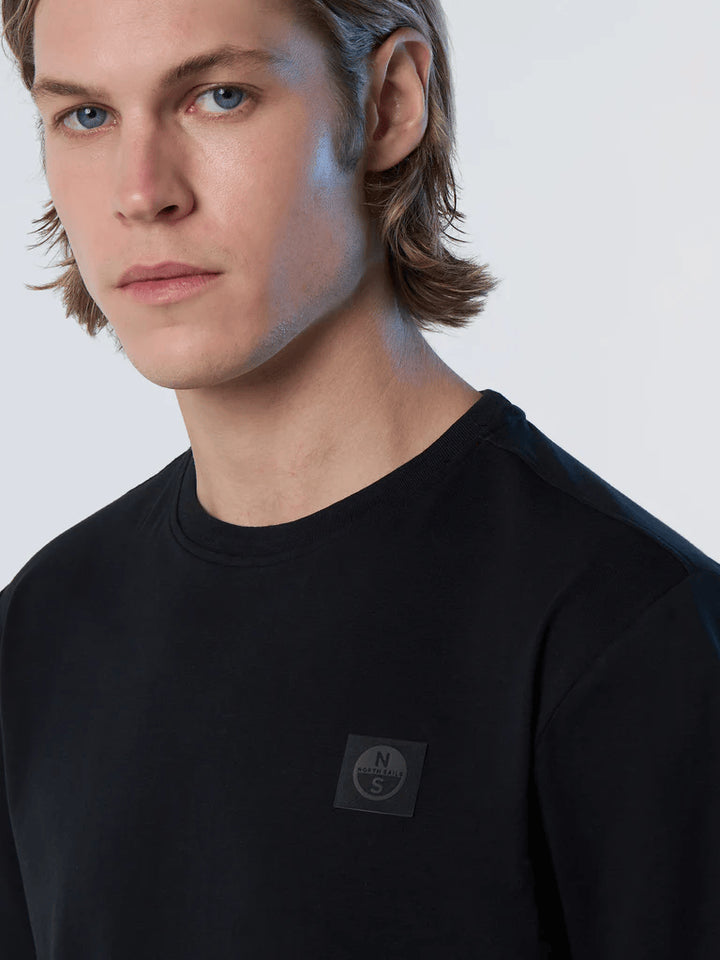Spatarella T-shirt uomo in cotone nero 692981-0999 Vendite Flash