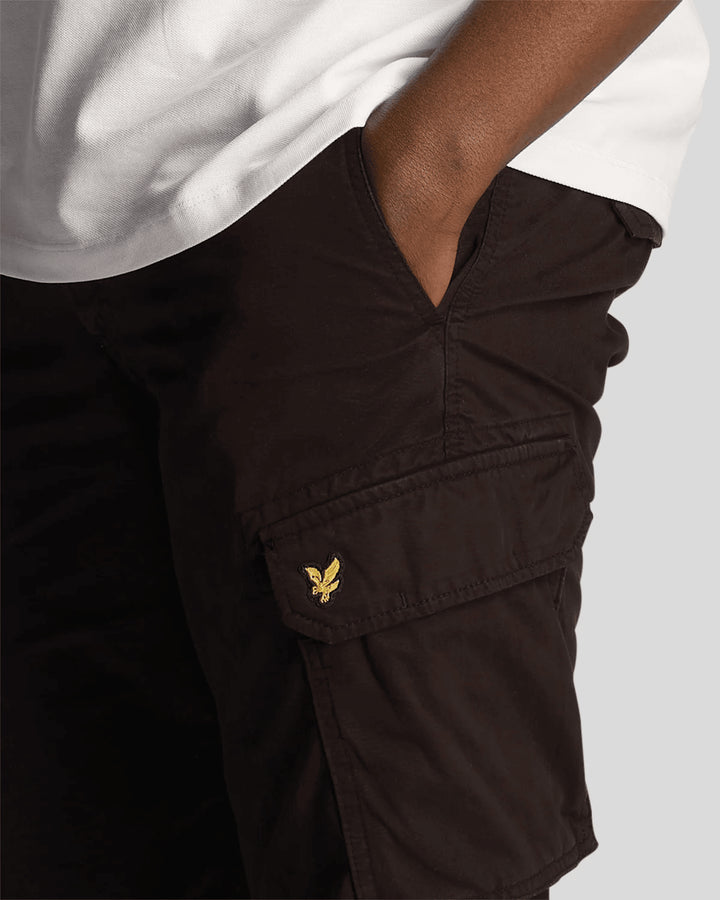Spatarella Bermuda cargo uomo in cotone nero Moda
