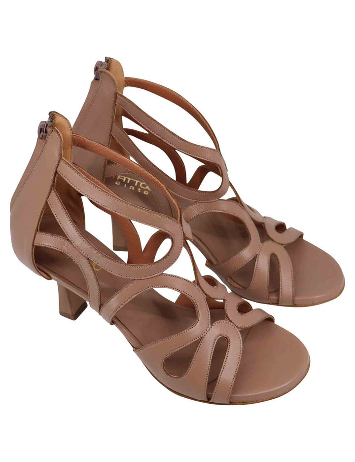 Spatarella Sandali donna in pelle naturale con tallone chiuso e punta tonda Vendita Economica