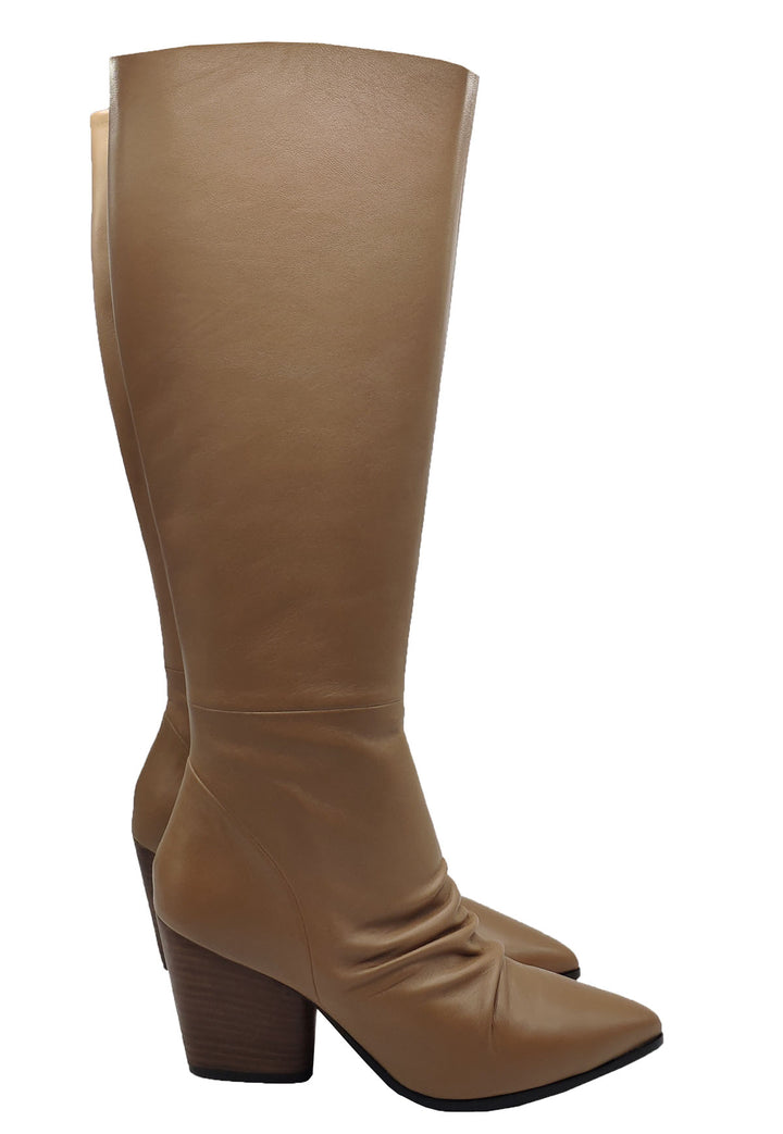 Spatarella Calzature Donna Stivali In Pelle Nude Con Tacco Messicano Nuova