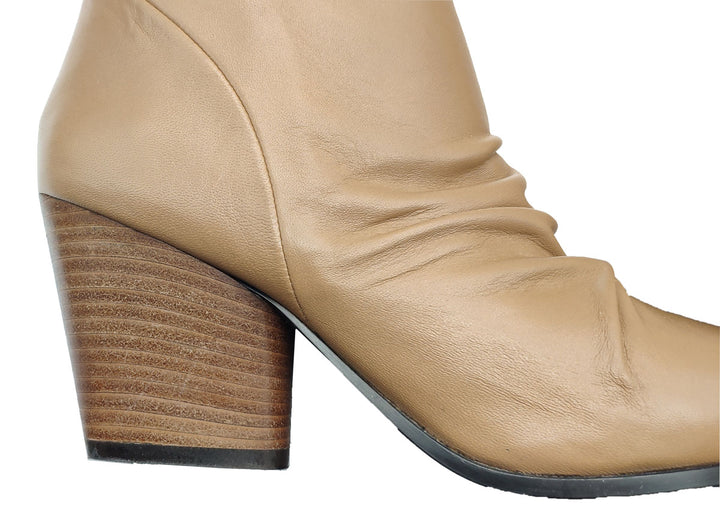 Spatarella Calzature Donna Stivali In Pelle Nude Con Tacco Messicano Nuova