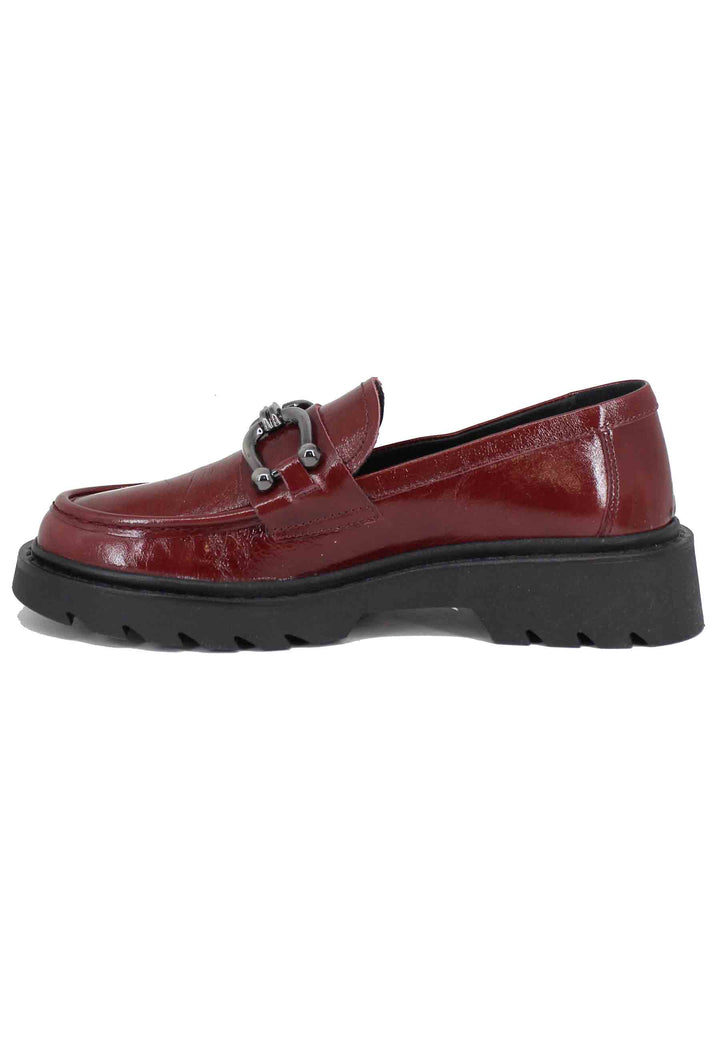 Spatarella Mocassini donna in vernice bordeaux con morsetto Nuovo