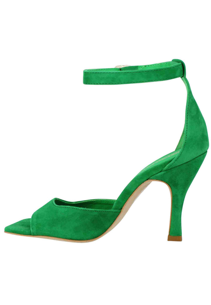 Spatarella Sandali donna Soly Lea in camoscio verde con cinturino alla caviglia Soddisfazione Garantita
