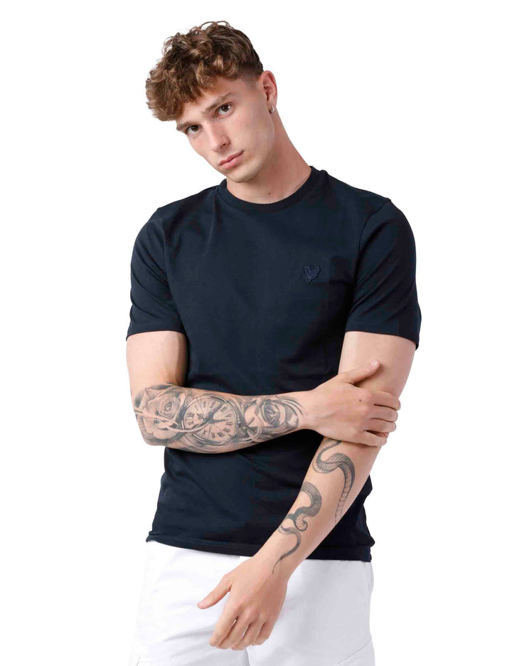 Spatarella T-shirt uomo in cotone blu Fino Al -60%