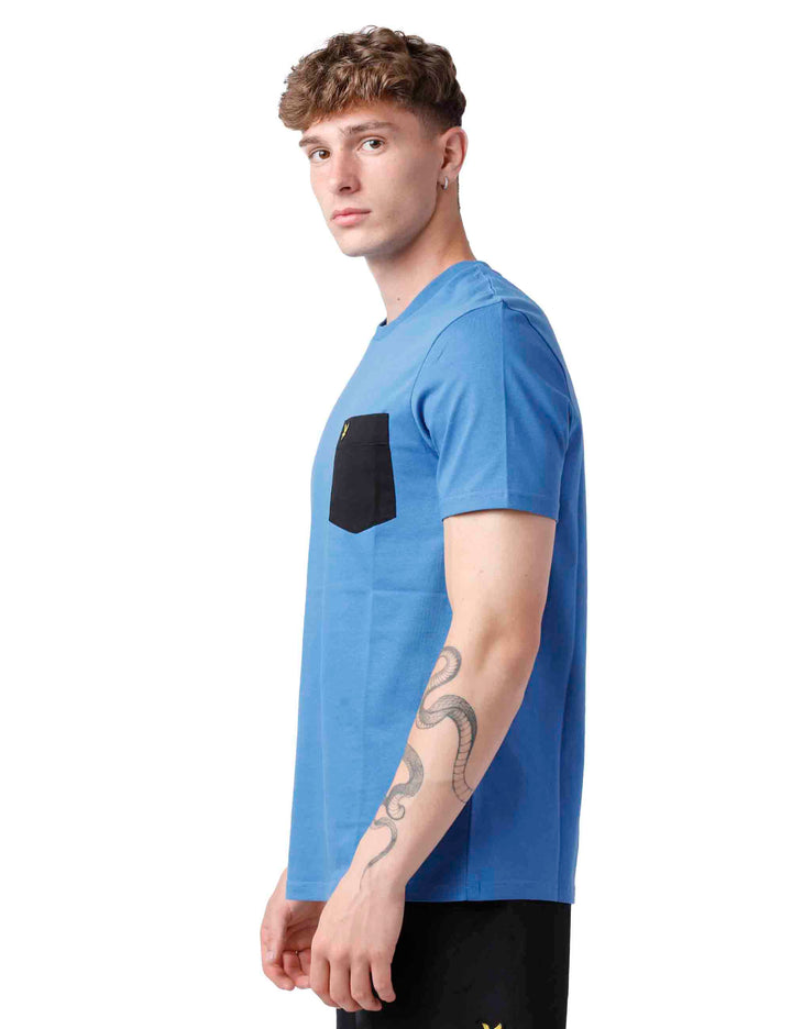 Spatarella T-shirt uomo in cotone blu Sottocosto