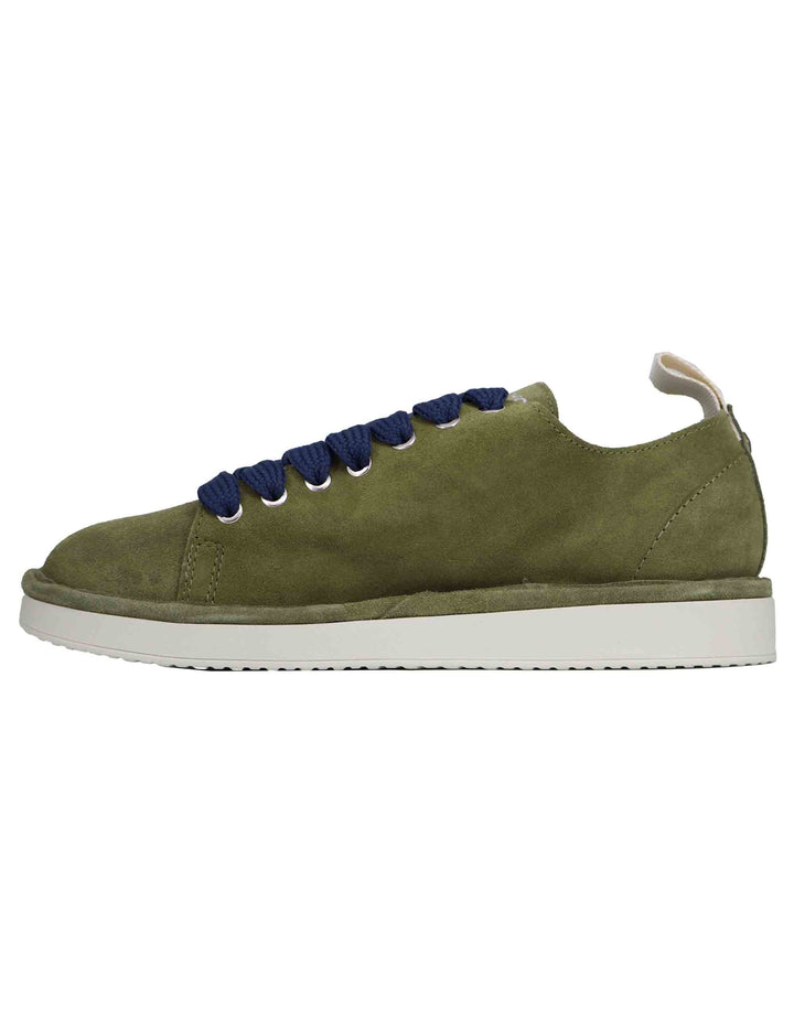 Spatarella Sneakers uomo in camoscio verde Vendita Calda