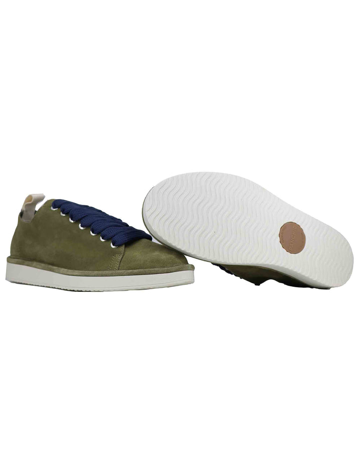 Spatarella Sneakers uomo in camoscio verde Vendita Calda