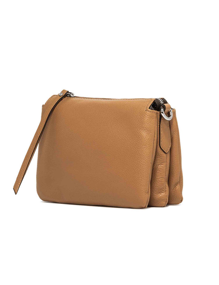 Spatarella Borse donna pochette Three in pelle naturale con tracolla removibile in tono Moda