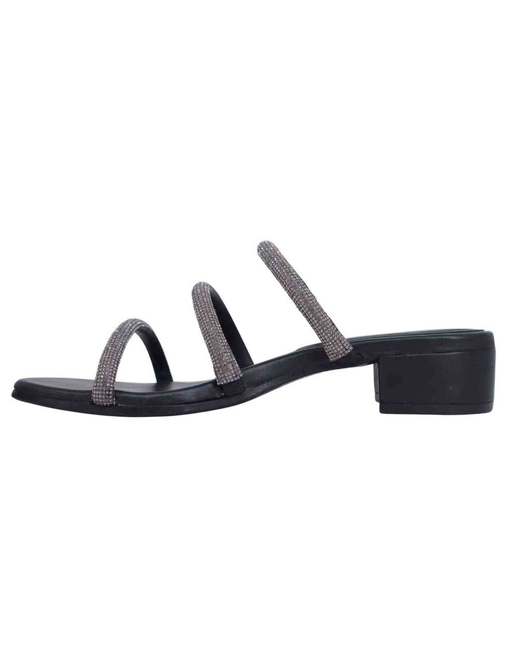 Spatarella Sandali donna in strass canna di fucile con tacco basso 2025