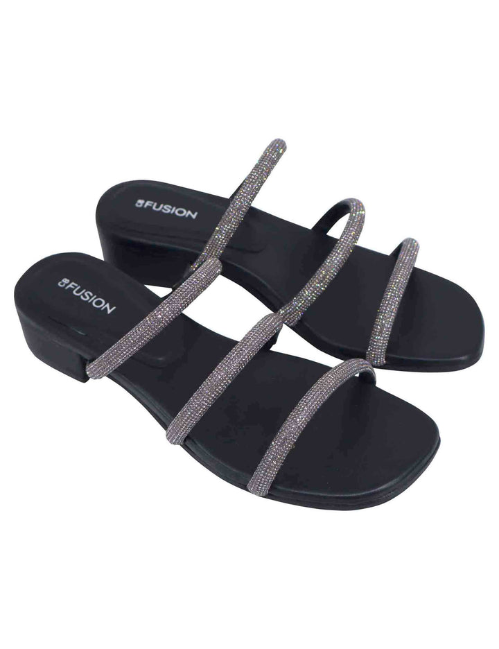 Spatarella Sandali donna in strass canna di fucile con tacco basso 2025