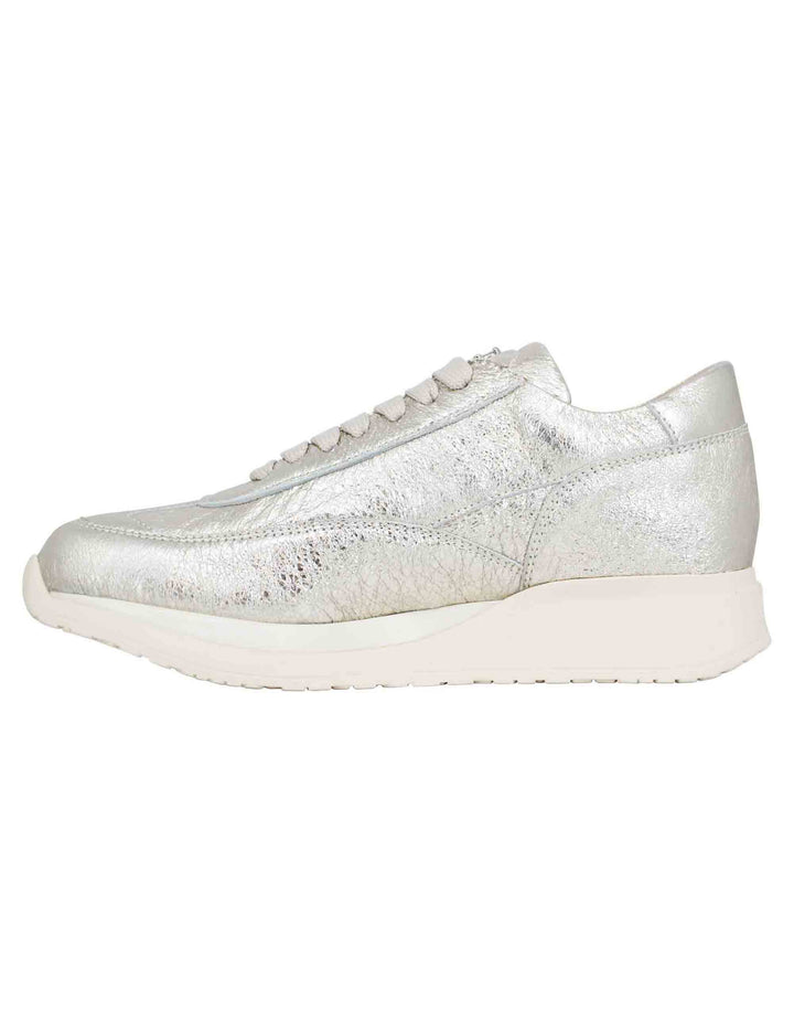 Spatarella Sneakers donna in pelle laminata platino Spedizione Gratuita