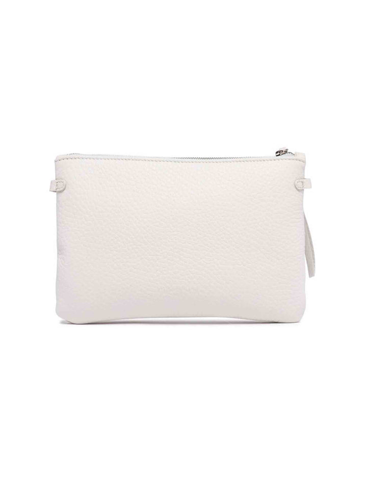 Spatarella Borse donna pochette Hermy in pelle panna e naturale con manico a bracciale e tracolla In vendita