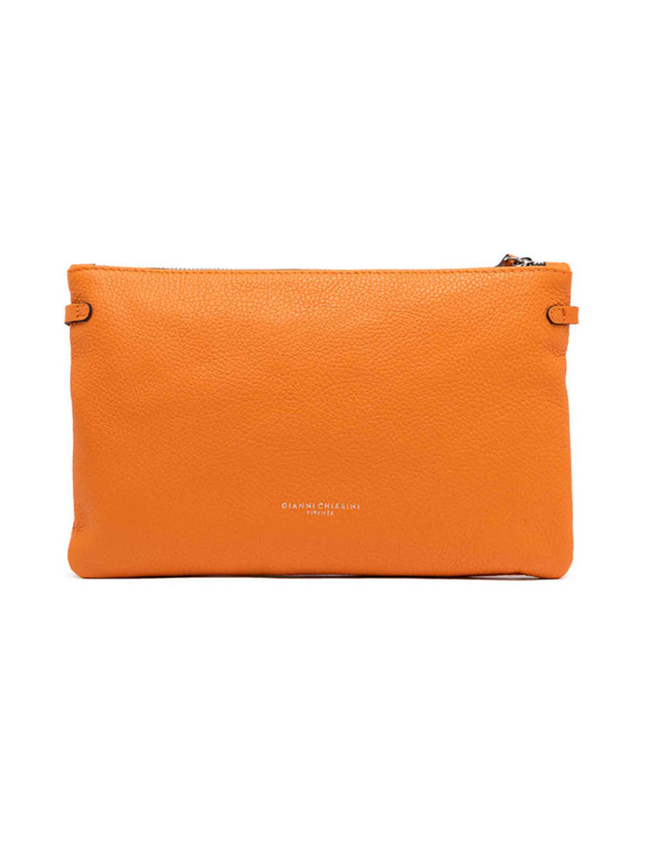 Spatarella Borse donna pochette Hermy in pelle arancione con manico a bracciale e tracolla in pelle Soddisfazione Garantita