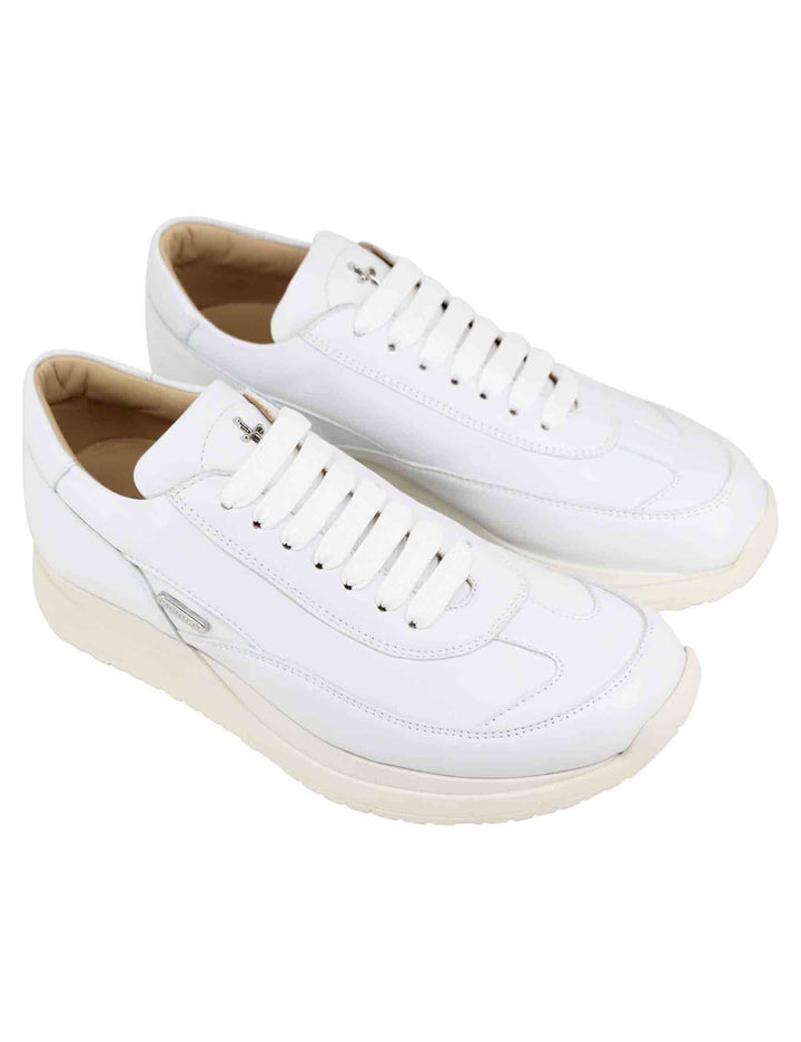 Spatarella Sneakers donna in pelle laminata bianca Negozi Online