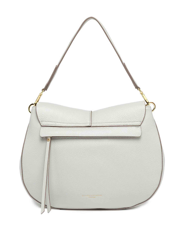 Spatarella Borse a spalla donna Helena Round in pelle grigia Promozione Limitata