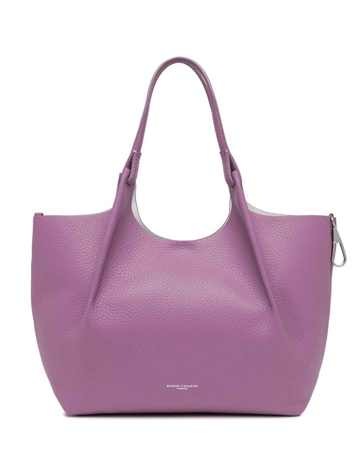 Spatarella Borse shopping donna Dua in pelle viola con doppi manici Affare Del Giorno