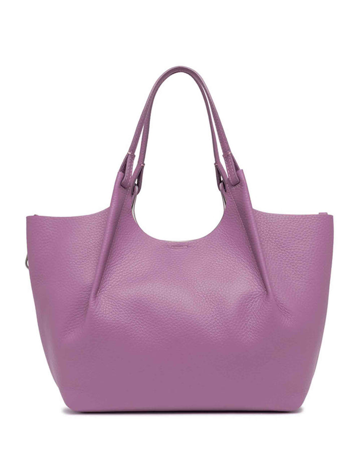 Spatarella Borse shopping donna Dua in pelle viola con doppi manici Affare Del Giorno