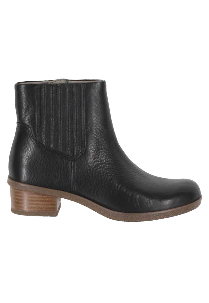 Spatarella Stivaletti donna whaterproff in pelle nero con suola in gomma