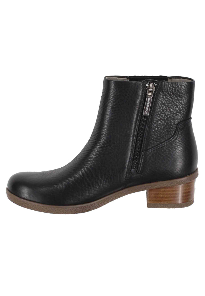 Spatarella Stivaletti donna whaterproff in pelle nero con suola in gomma In Saldo