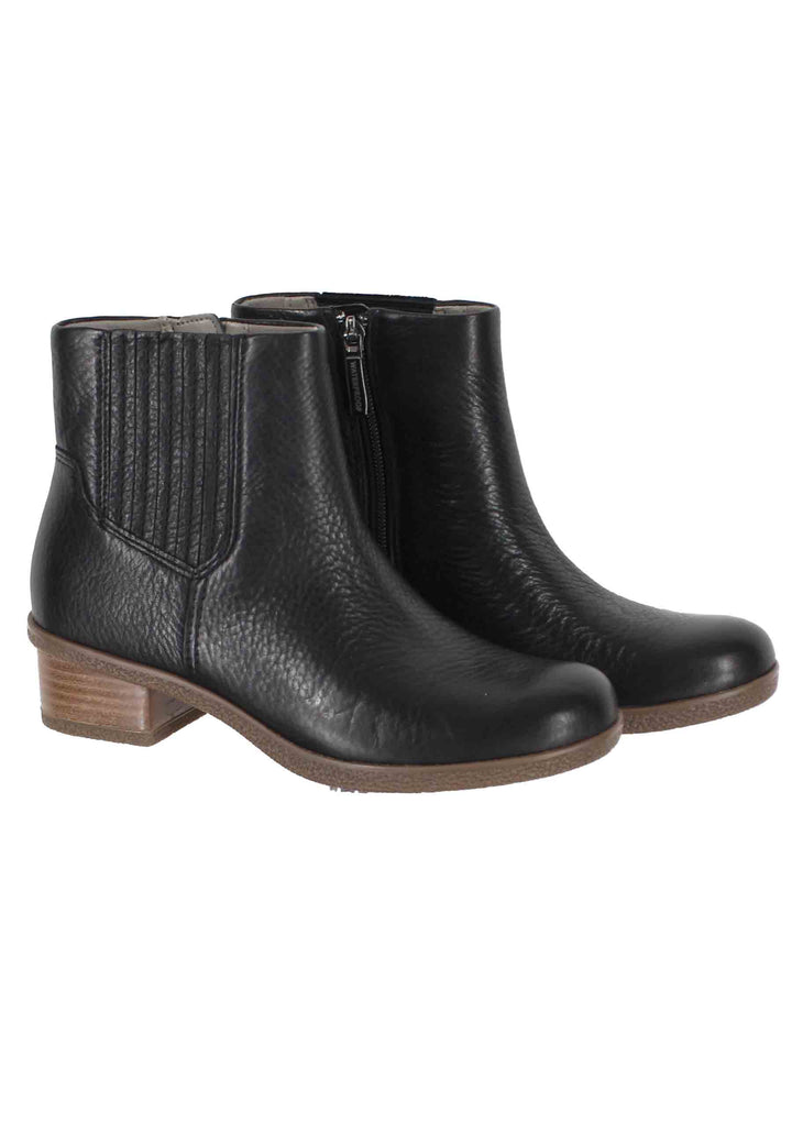 Spatarella Stivaletti donna whaterproff in pelle nero con suola in gomma In Saldo