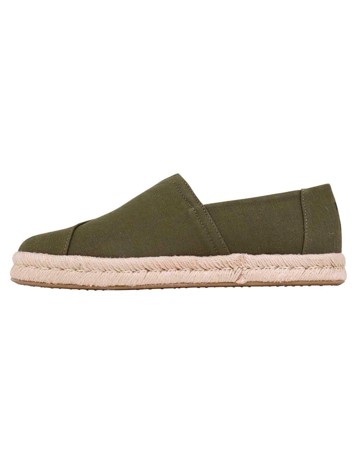 Spatarella Espadrillas uomo in tela verde con suola in corda Italy