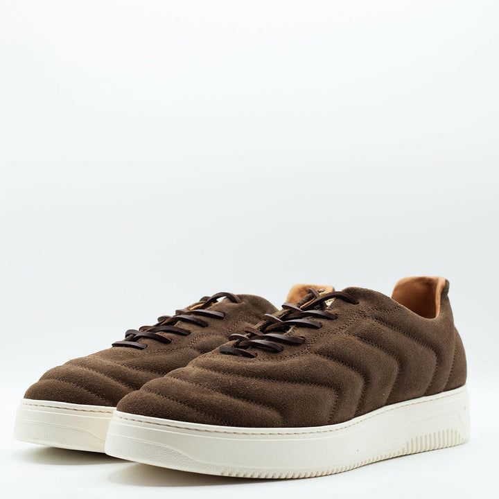 Spatarella Sneakers da uomo Bomber in camoscio marrone Qualità