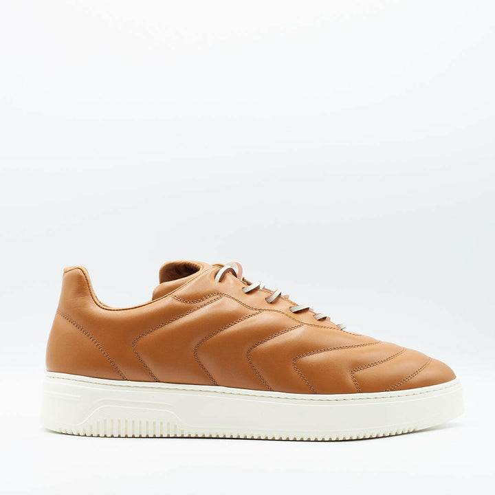 Spatarella Sneakers da uomo Bomber in pelle camel Vendita