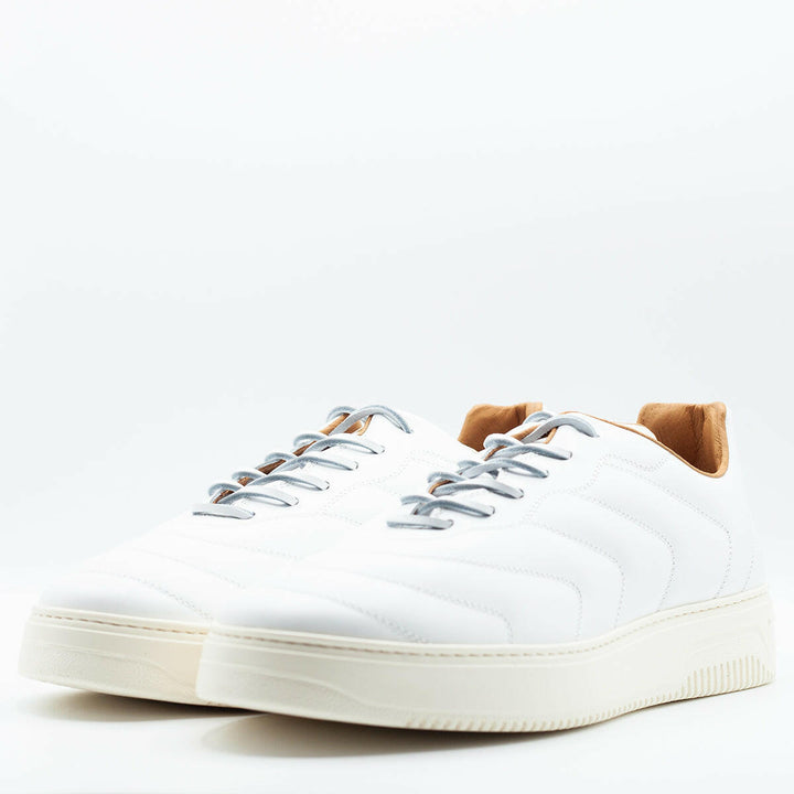 Spatarella Sneakers da uomo Bomber in pelle bianca Vendite Flash