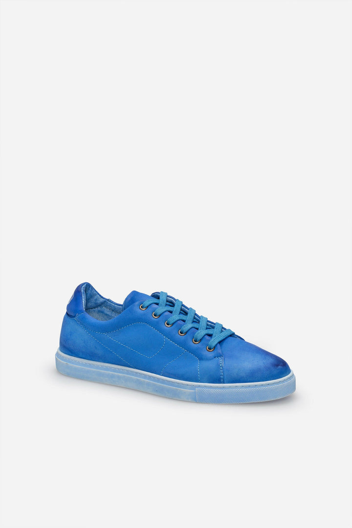 Spatarella Sneakers uomo N.100 in pelle celeste vintage Negozi Online