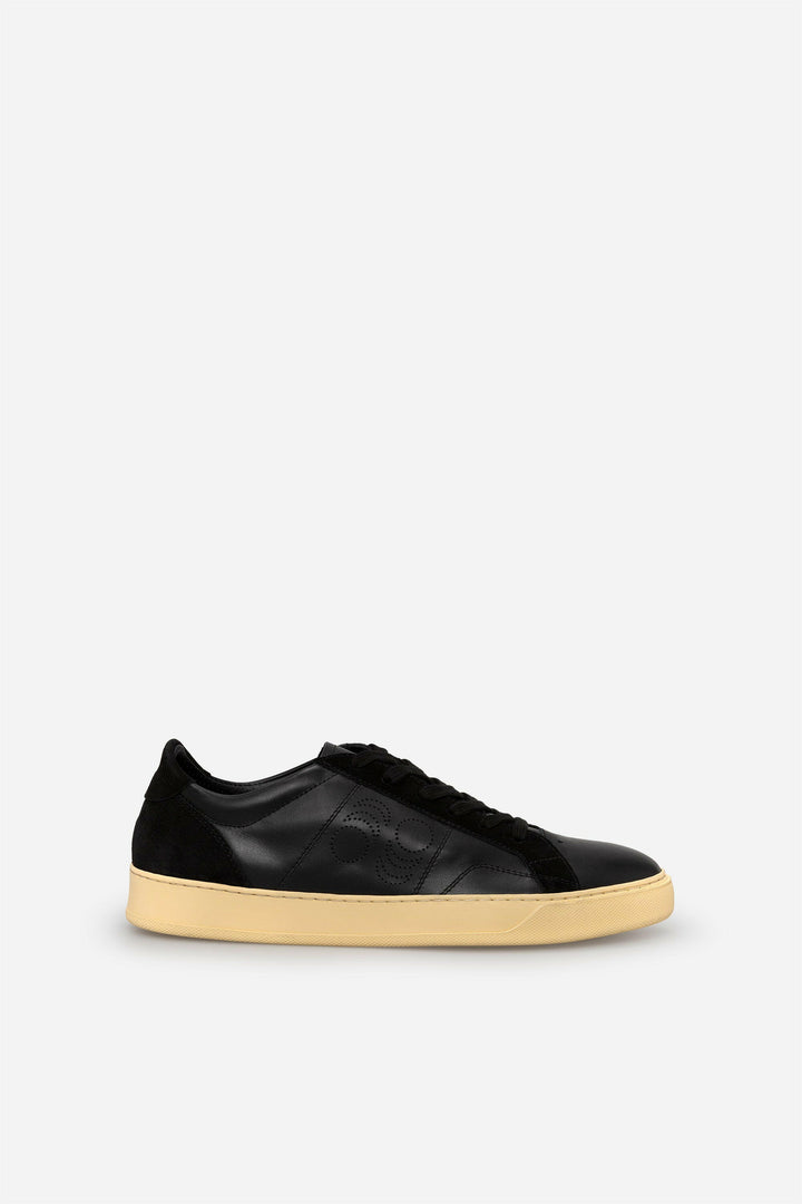 Spatarella Sneakers uomo Del Bello in pelle nera Acquista Ora
