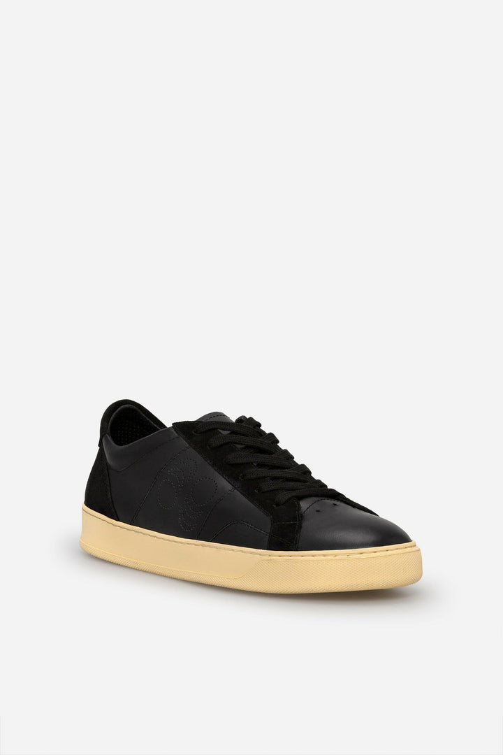 Spatarella Sneakers uomo Del Bello in pelle nera Acquista Ora
