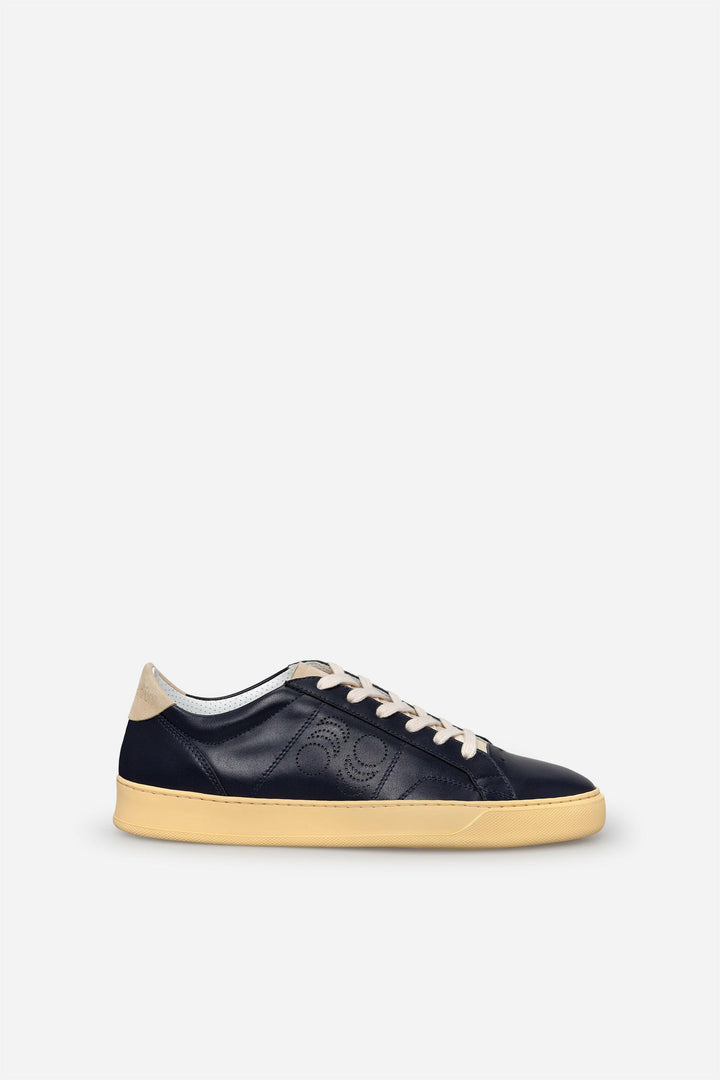 Spatarella Sneakers uomo Del Bello in pelle blu Consegna Veloce