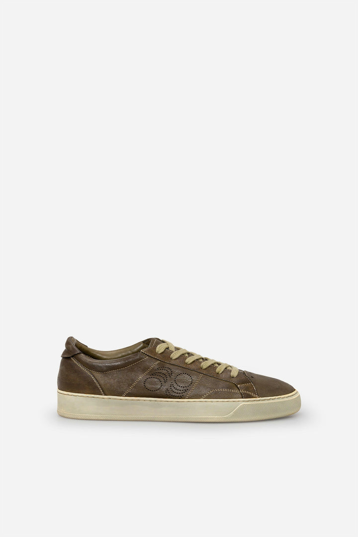 Spatarella Sneakers uomo Del Bello in pelle verde effetto vintage Promozione Limitata