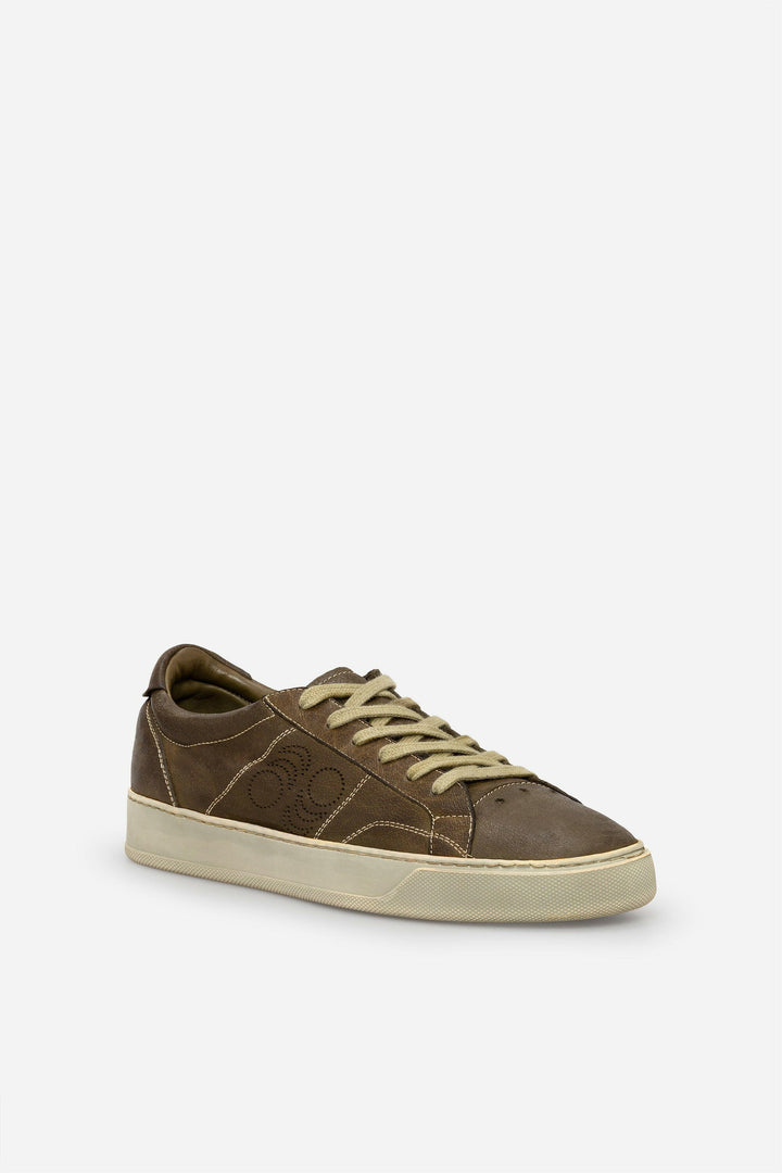 Spatarella Sneakers uomo Del Bello in pelle verde effetto vintage Promozione Limitata