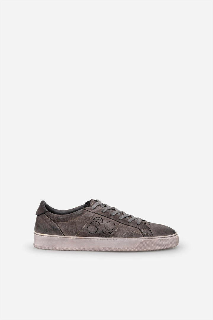 Spatarella Sneakers uomo Del Bello in pelle grigia effetto vintage Shopping Online