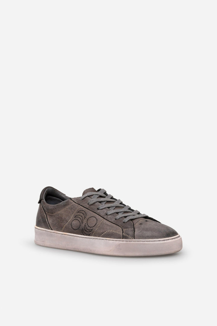 Spatarella Sneakers uomo Del Bello in pelle grigia effetto vintage Shopping Online